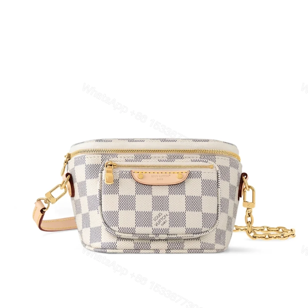 Louis Vuitton Mini Bumbag Damier Azur Canvas White 17cm N00130 — view 1