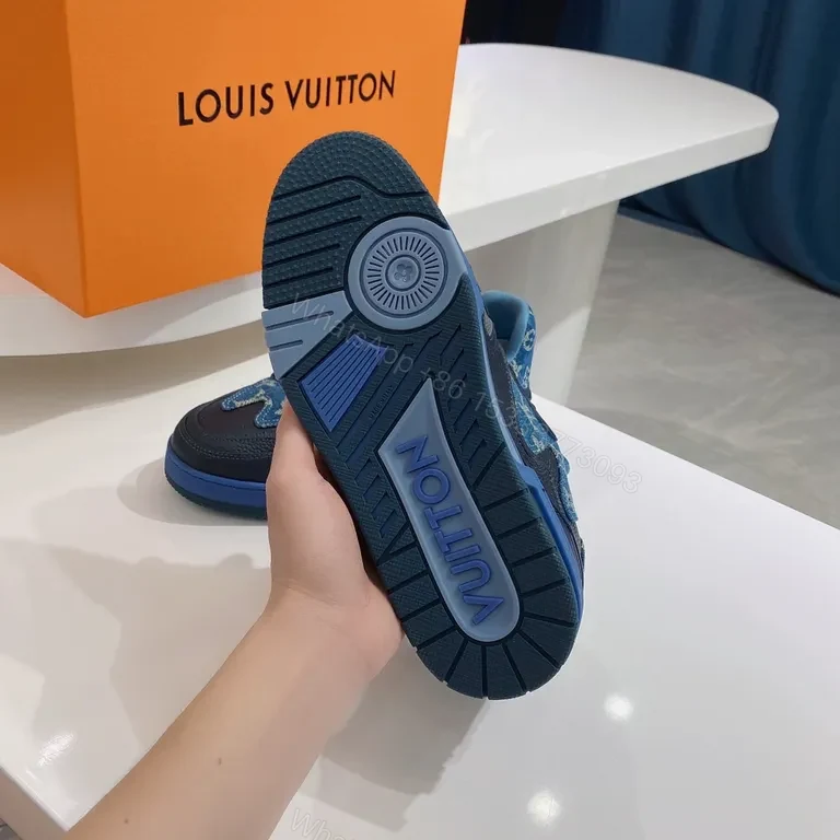View 6 of Denim LV High-Top Sneakers: Luxury Texture, Everyday Comfort