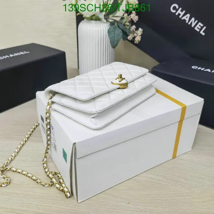 View 7 of Chanel Wallet On Chain in Lambskin Plexiglass Quilted with Black TJB861