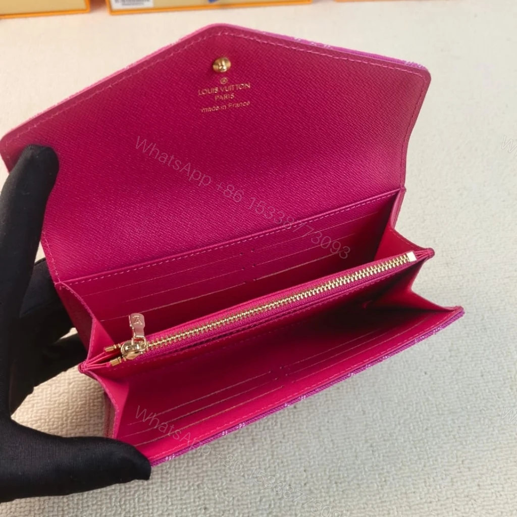 View 6 of Louis Vuitton Sarah Wallet Fuchsia Denim 19cm M28280