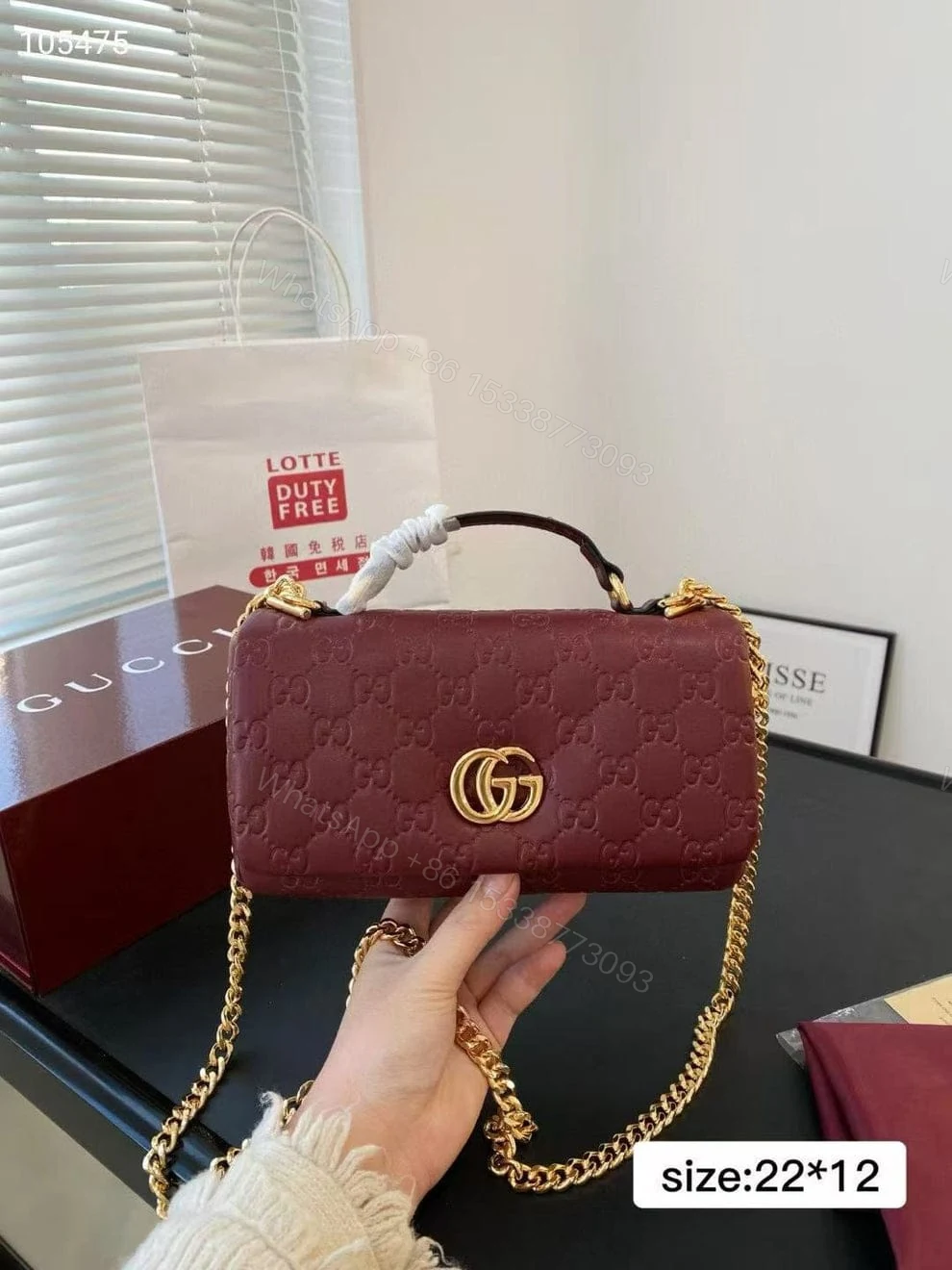 View 3 of FIRST COPY Gucci GG Milano Mini leather tote bag