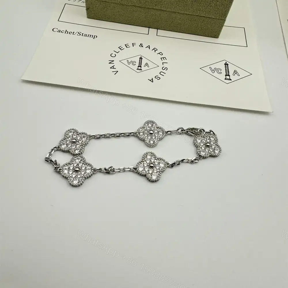 View 6 of 高仿首飾VanCleef&Arpels*RA415000五花滿鑽白金手鏈