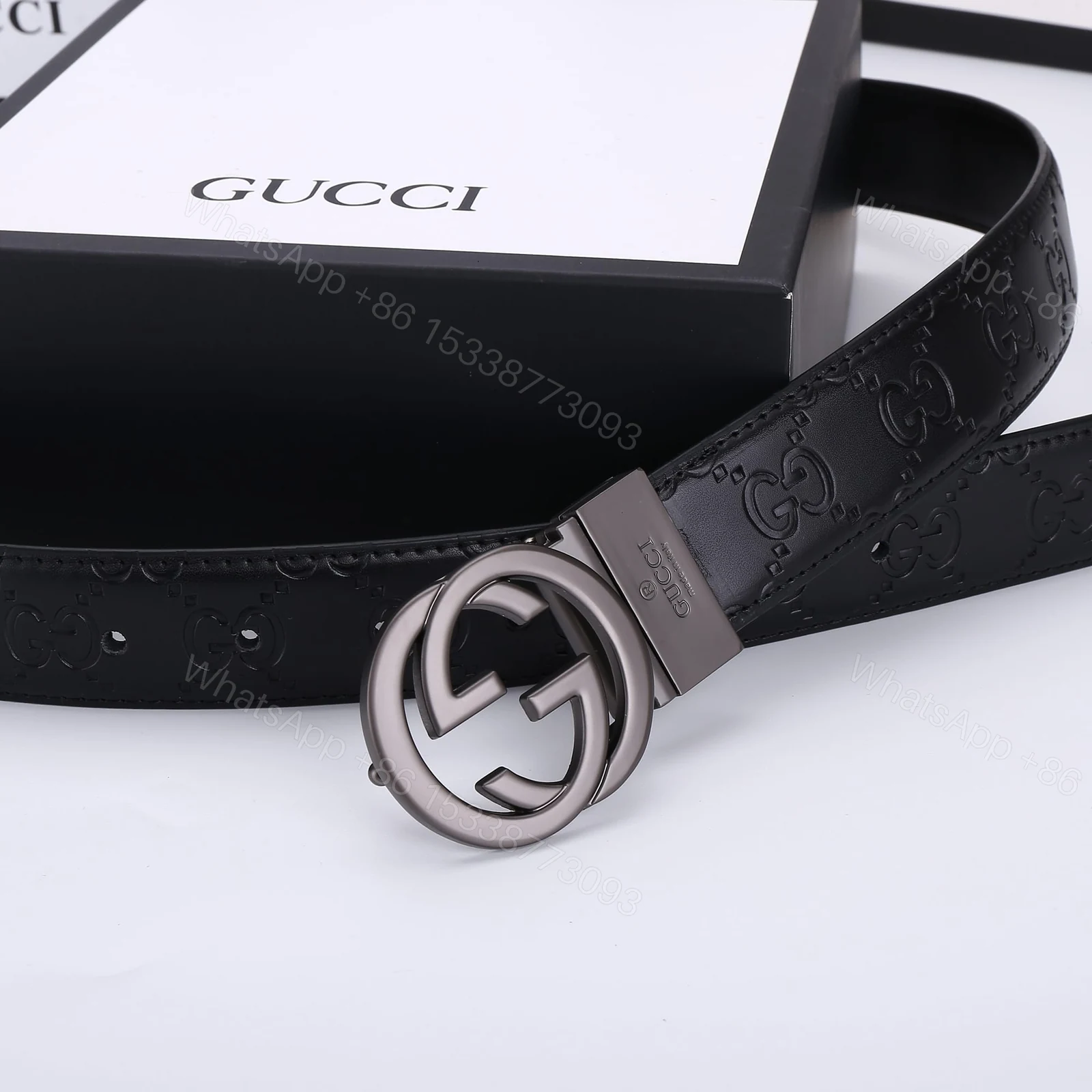 View 6 of GUCCI GG MARMONT REVERSIBLE BELT BLACK MAXI 774153 AABZA 1000