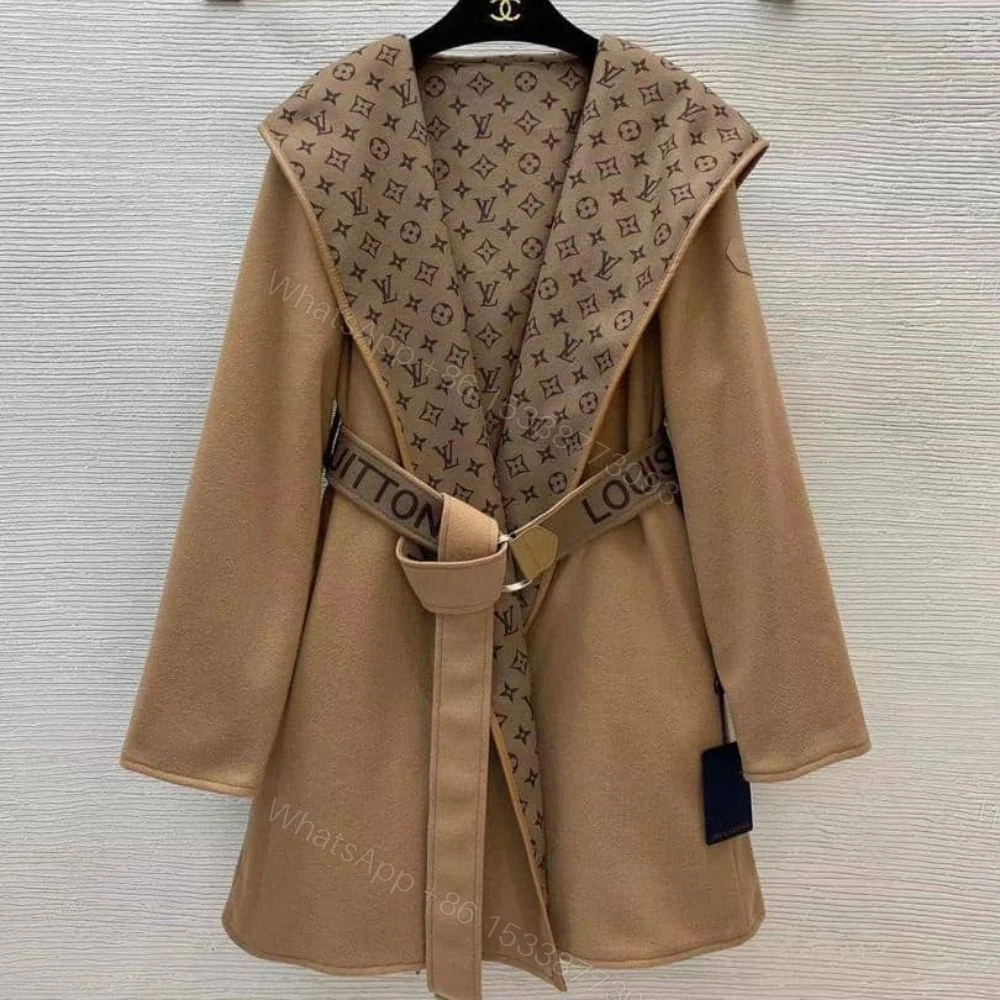 View 2 of Louis Vuitton Classic Monogram Wool Brown Coats
