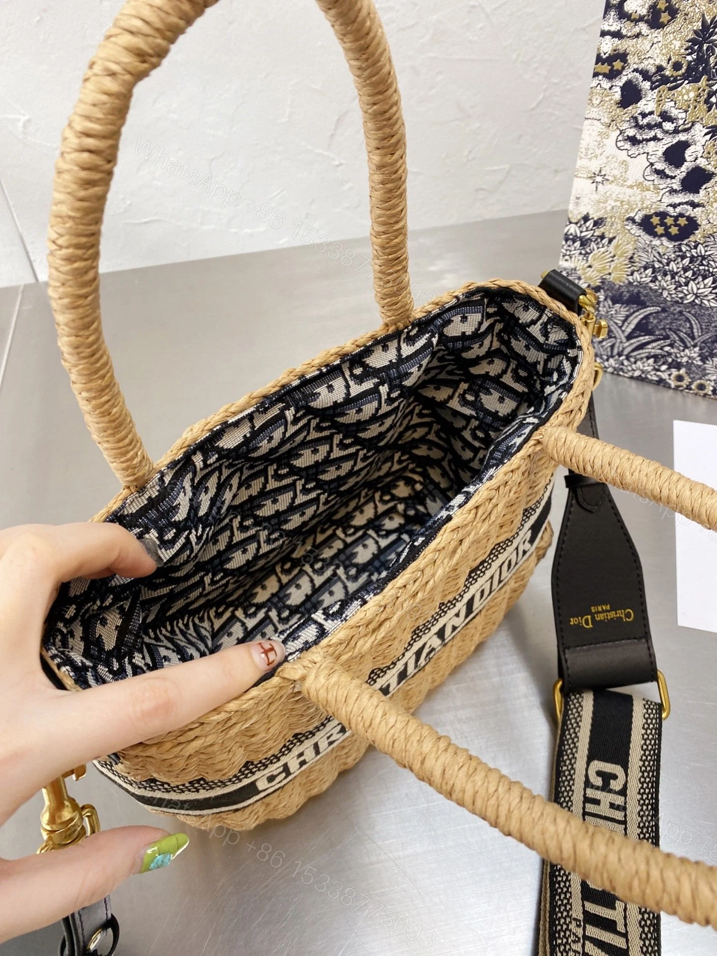 View 2 of DIOR WICKER BUCKET BAG