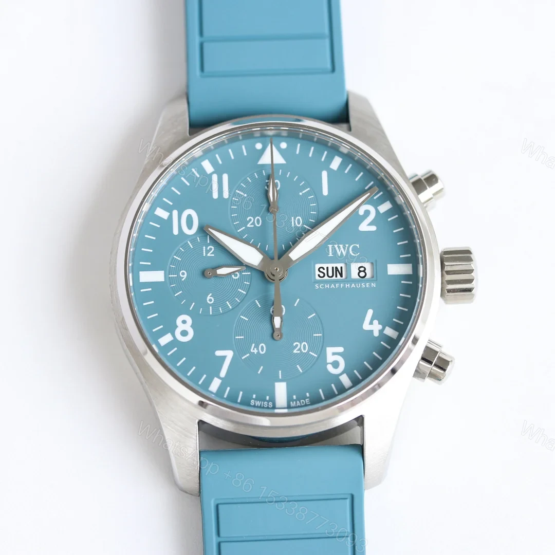 IWC Pilot Chronograph Blue Replica 41MM Premium Blue Dial Rubber Strap Edition IW388117 — view 1