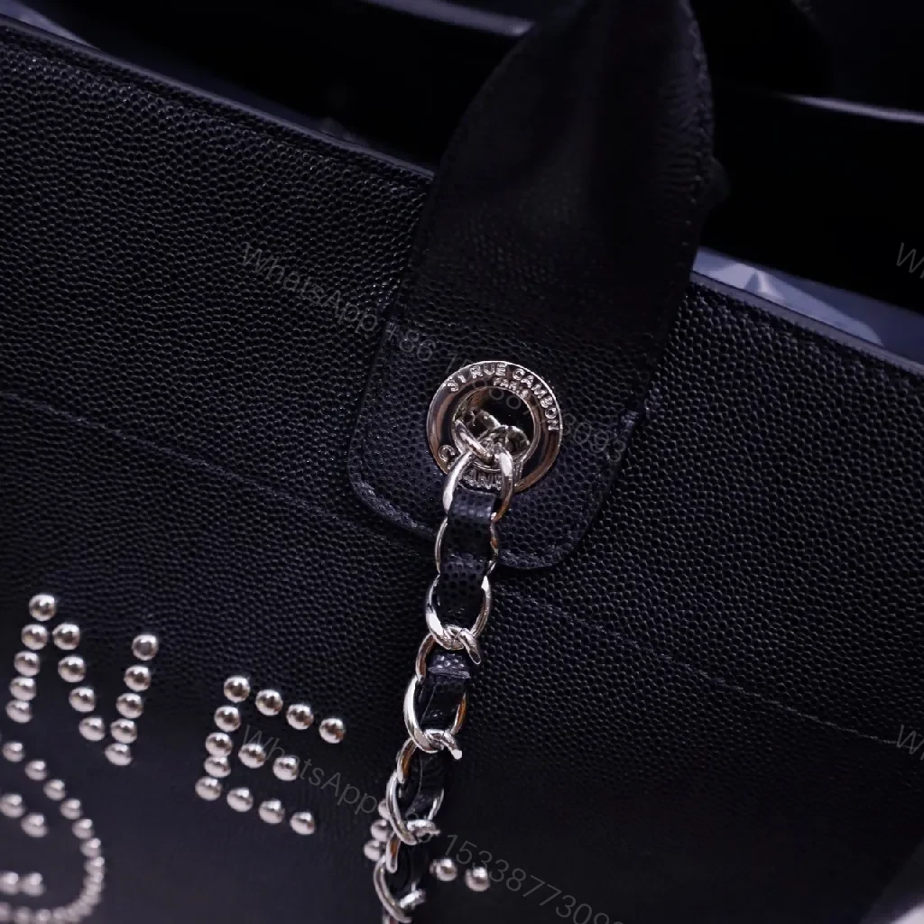 View 6 of Embellished Tote Bag: Leatherette, Bold Couture, Everyday Luxury