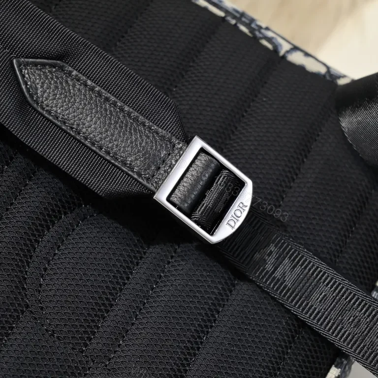 View 9 of Monogram Backpack: Dior Oblique, Blackâ€“Ivory, Structured Design