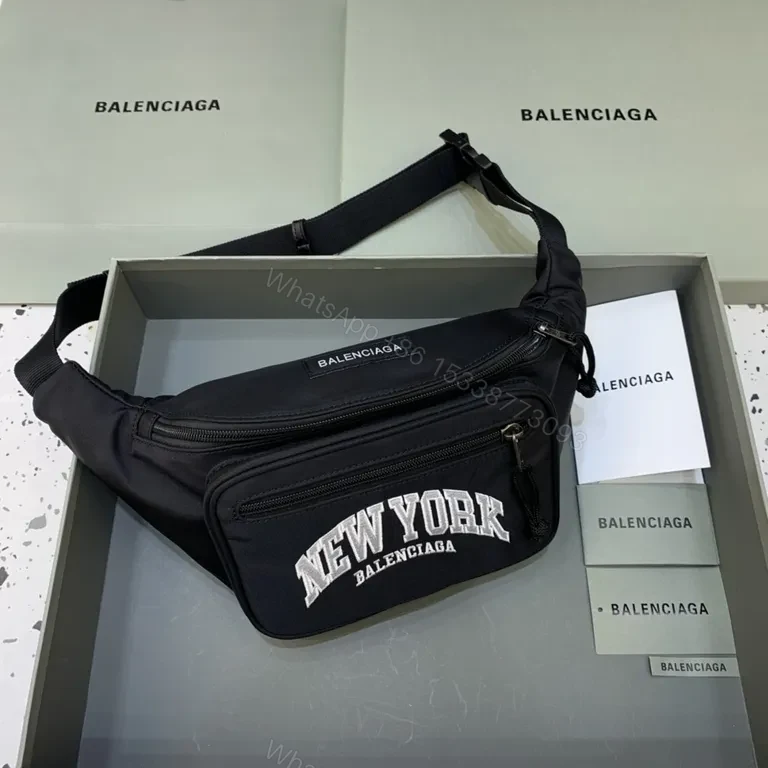 Black Nylon Belt Bag + Balenciaga Style + Everyday Luxury Waist Bag — view 1