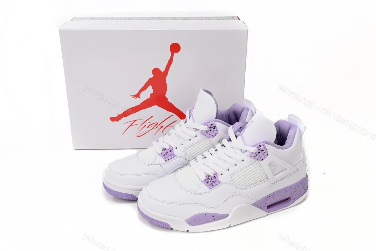 View 2 of Air Jordan 4 Retro White Purple CT8527-115