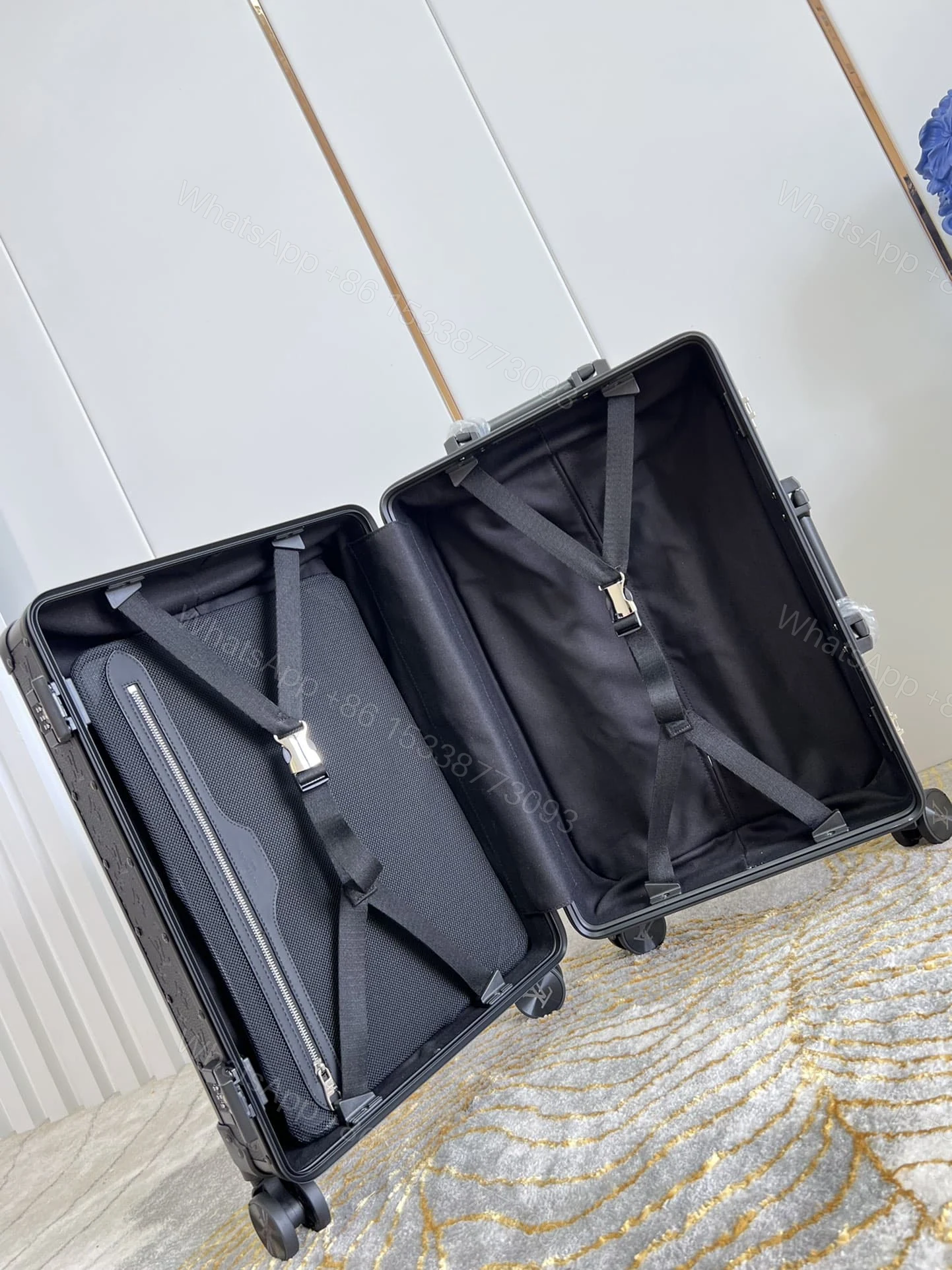 View 10 of Louis Vuitton Horizon Rolling Trunk Suitcase Monogram Eclipse Coated Canvas Black 55Cm
