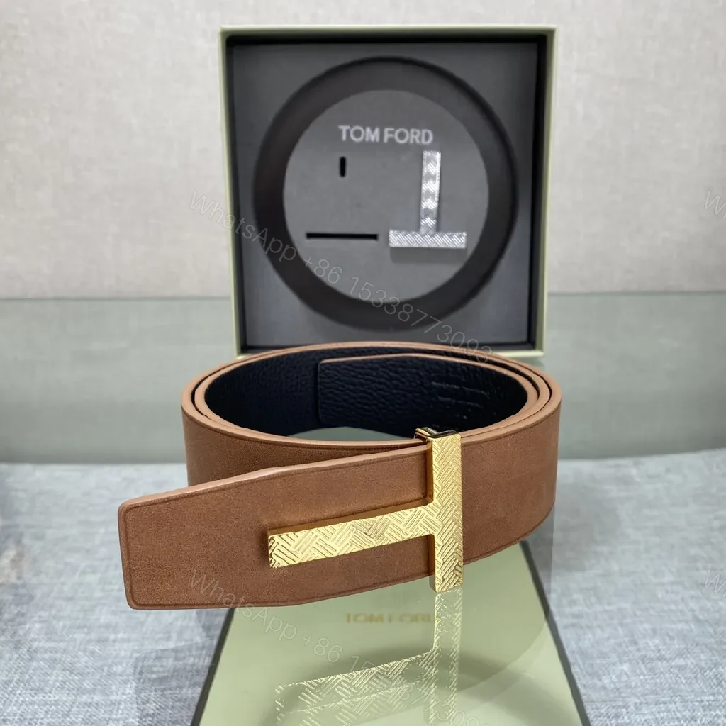 View 7 of Dual-Tone Luxury Belt: Matte Leather, Gold/Silver Buckle