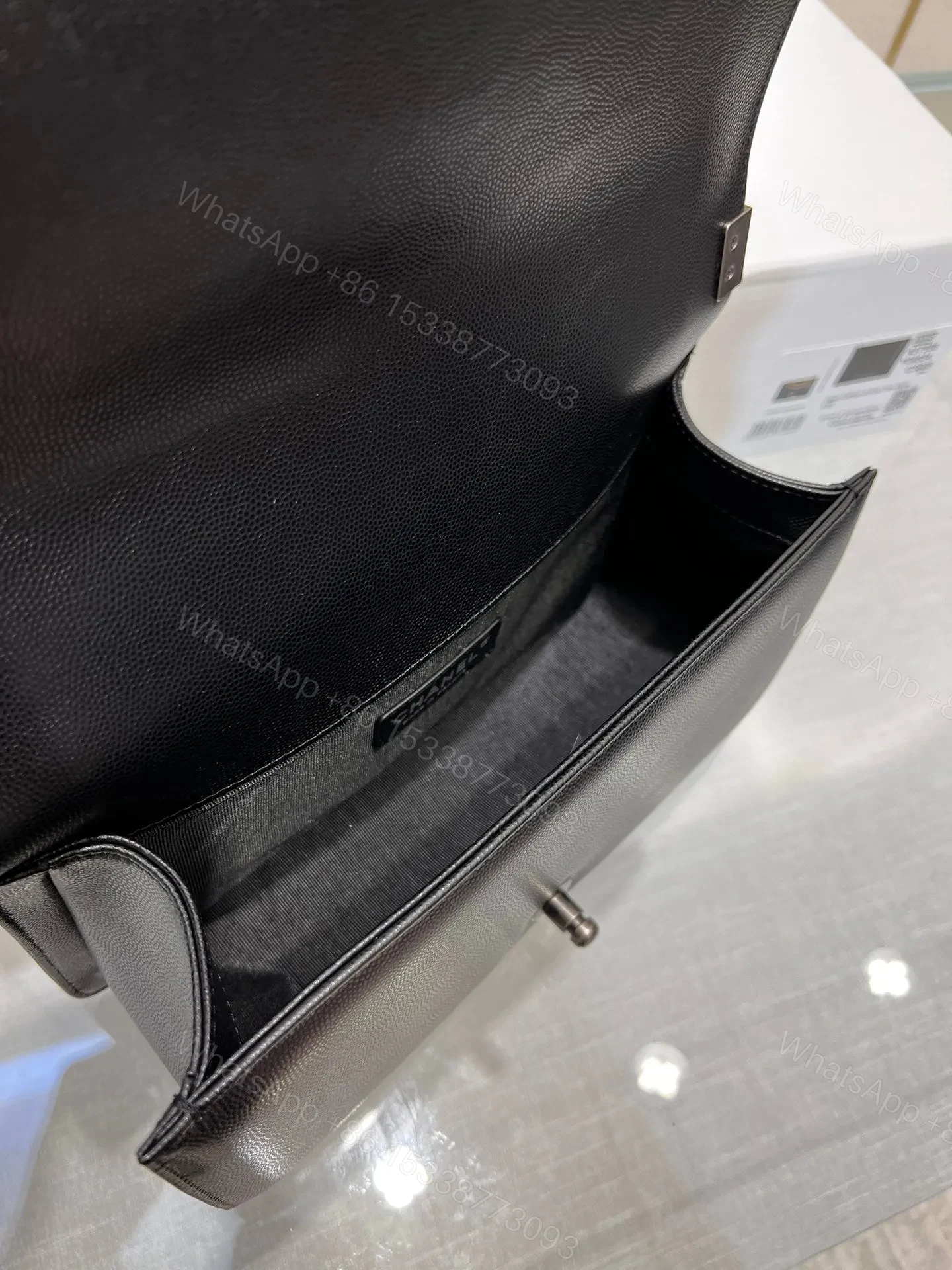 View 7 of Chanel Boy Black Sliver Hardware Woman’s 20cm