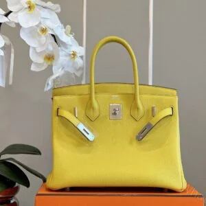 View 4 of Hermes Birkin 30 Amber Yellow Palladium Hardware