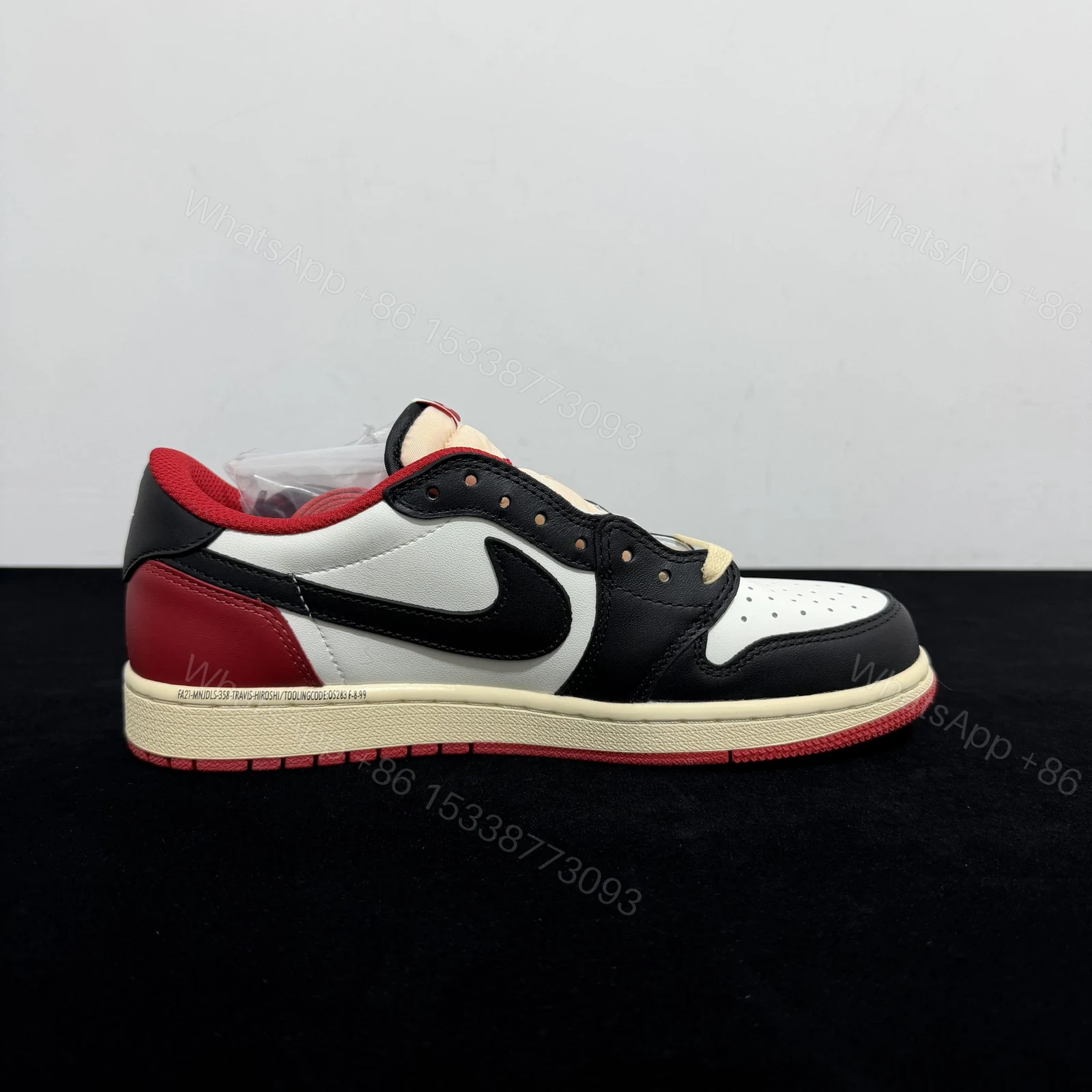View 2 of Travis Scott x Nike Air Jordan 1 Low OG Black/Red Replica