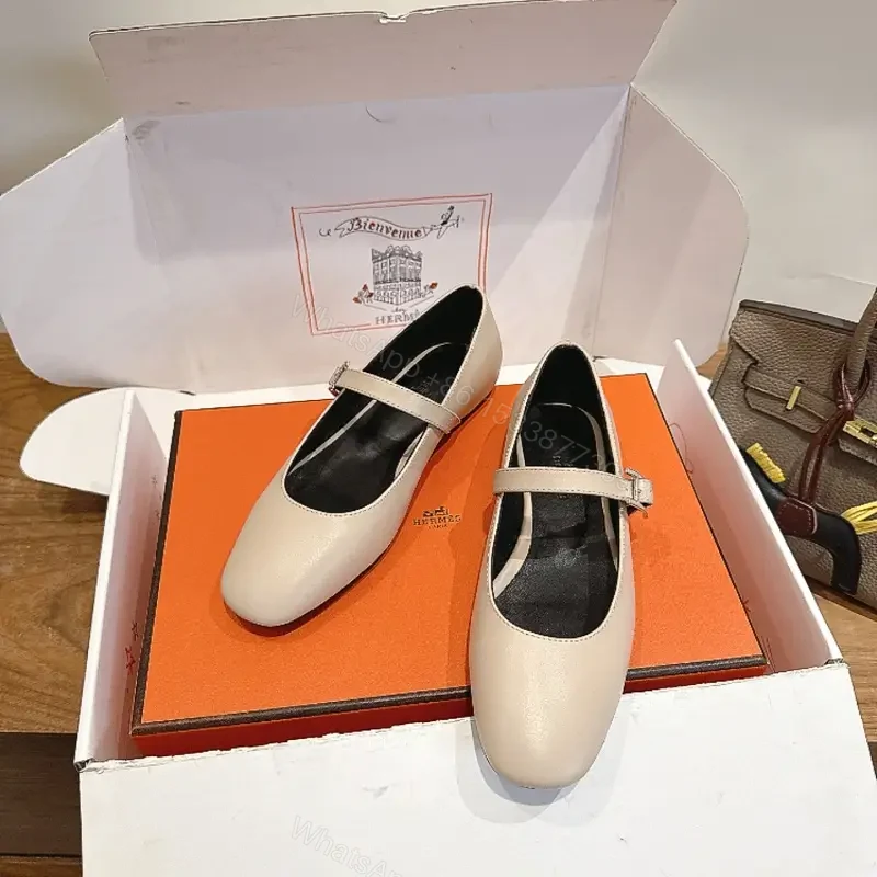 Beige Leather Mary Jane Shoes Flat-Style Comfort Orthopedic123 — view 1