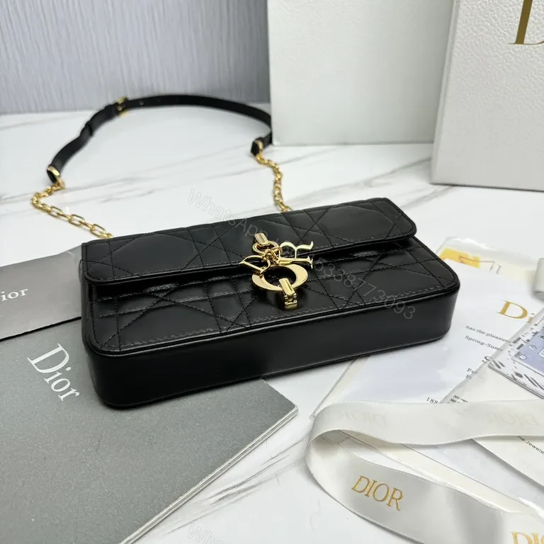 View 4 of Quilted MinaudiÃ ̈re: Black Leather, Dior Charm Luxury Bag