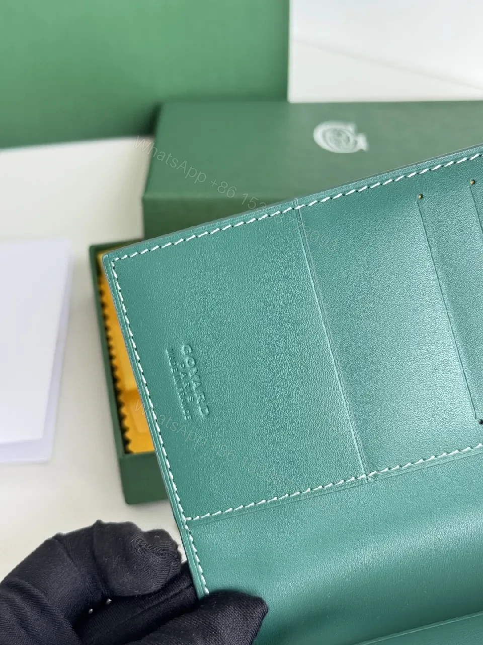 View 9 of Green Canvas Compact Wallet – Signature Pattern, Bi-Fold Luxury
