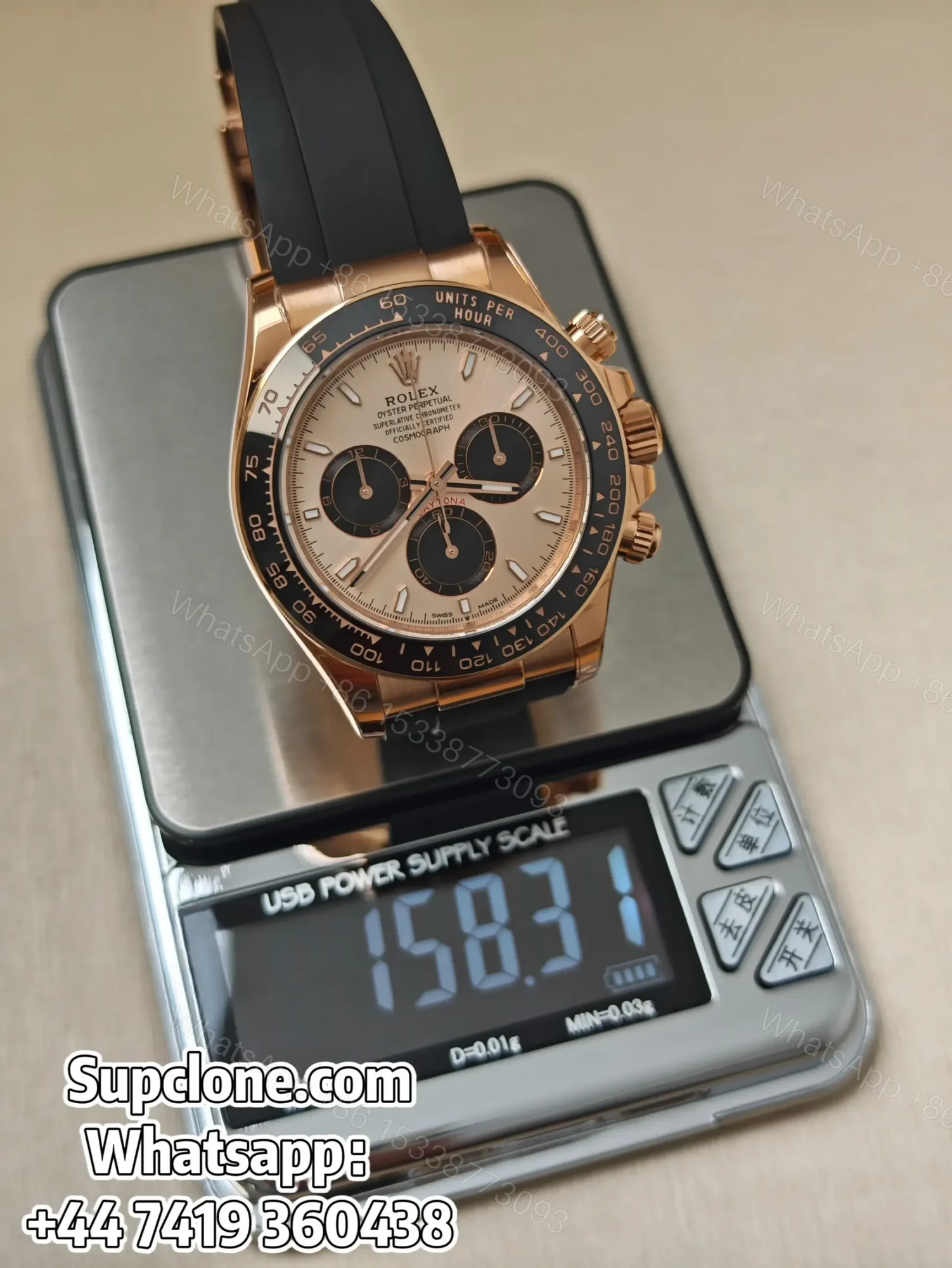 View 14 of Rolex Daytona Super Clone M126515LN-0006 Rose Gold 4131 Movement
