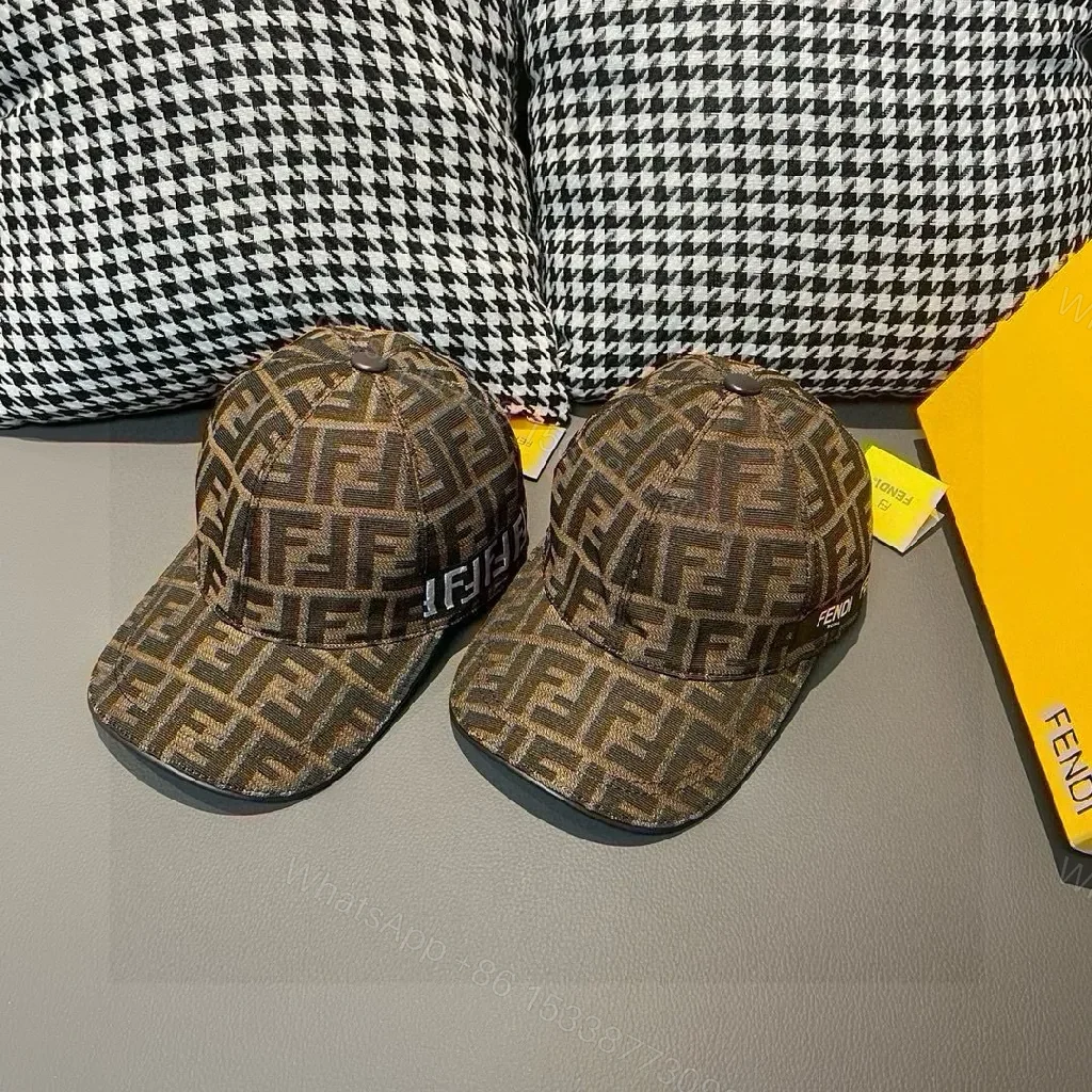 View 5 of Geometric Fendi-Style Cap: Patterned Logo Mesh Cap