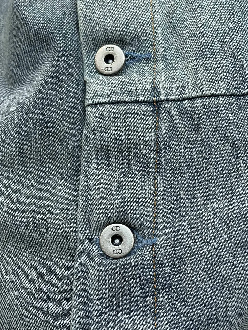 View 9 of Denim-Texture Button-Front Jacket: Subtle Luxury Unisex