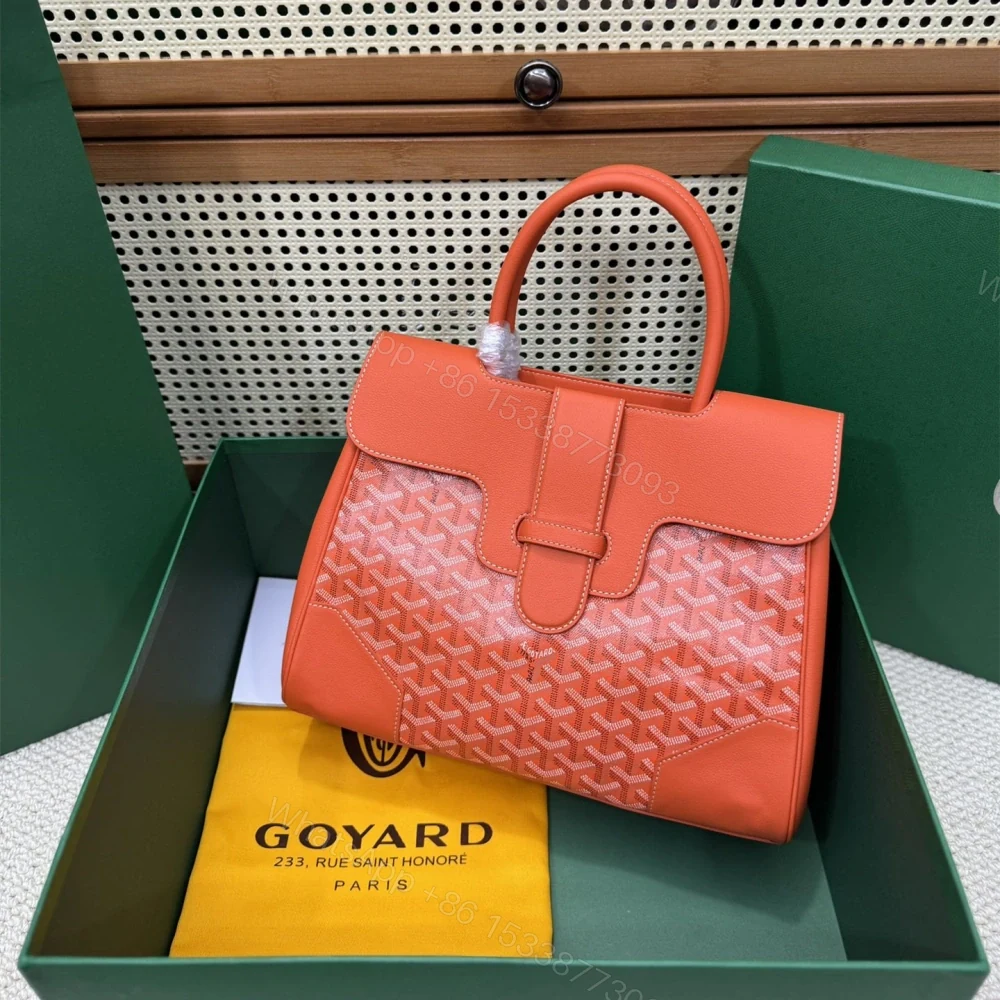 View 3 of 高仿Goyard*SAIGOC7手提托特包雙拼橙紅大號免檢版