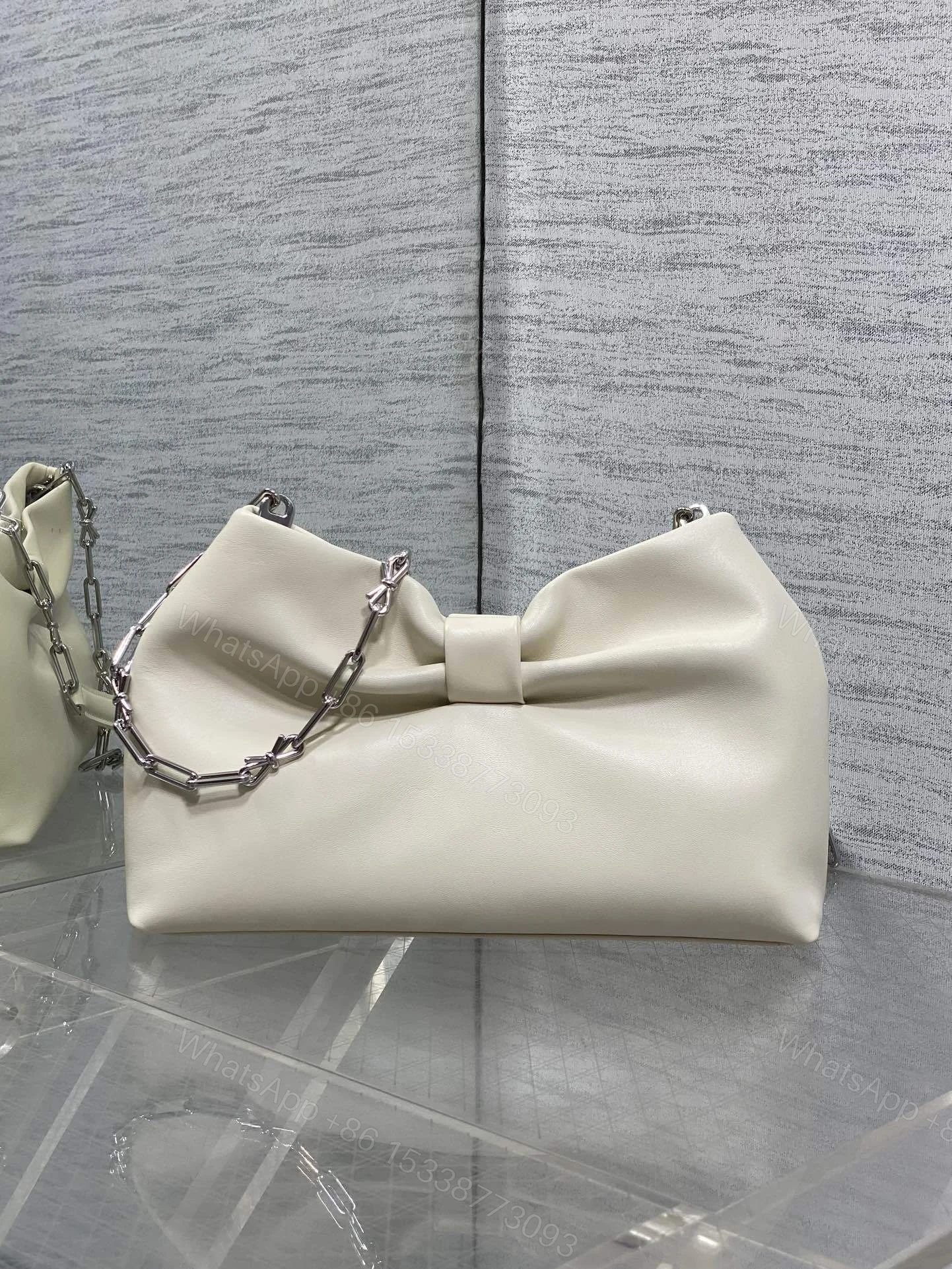 View 4 of Dior Bow Bag Small in white