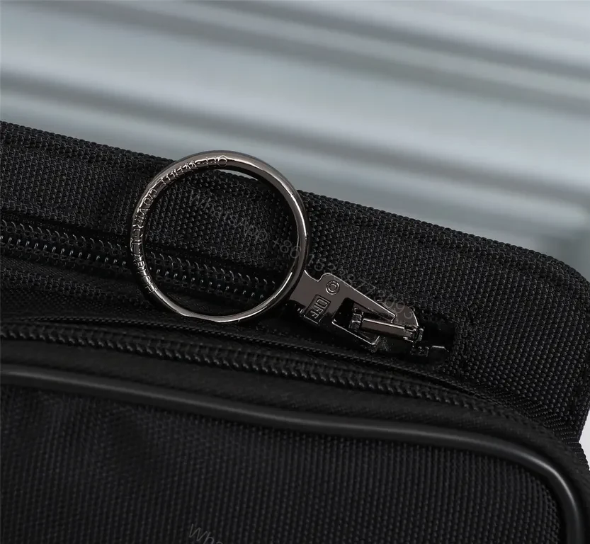 View 9 of Black Nylon Belt Bag: Two-Pocket, Hands-Free Utility