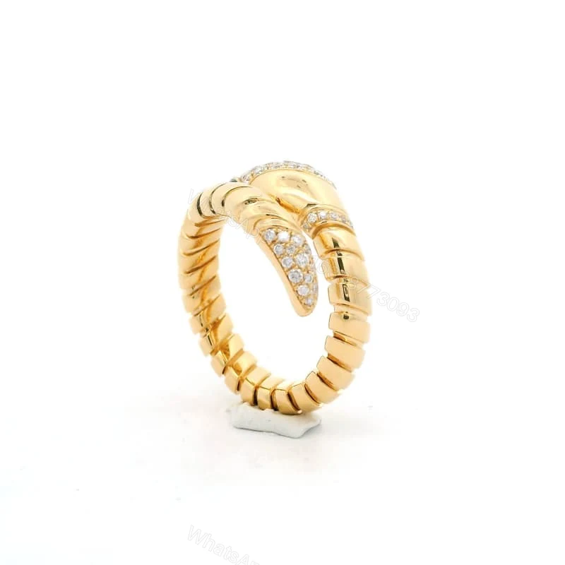 View 3 of 18K Yellow Gold Bvlgari Serpenti Tubogas Ring