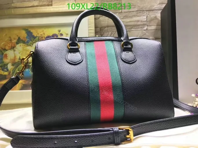 Gucci Replica Ophidia Leather AAAA Black Bag — view 1