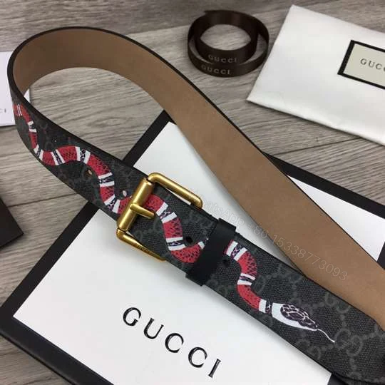 View 8 of GUCCI LEATHER BELT WITH KINGSNAKE – B41