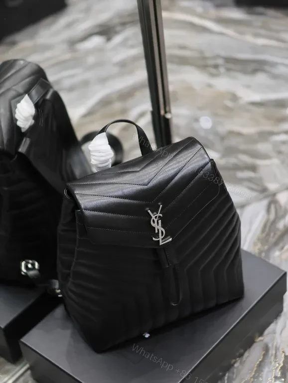 View 8 of Chic Quilted Backpack with YSL Hardware - Luxury Everyday Carry