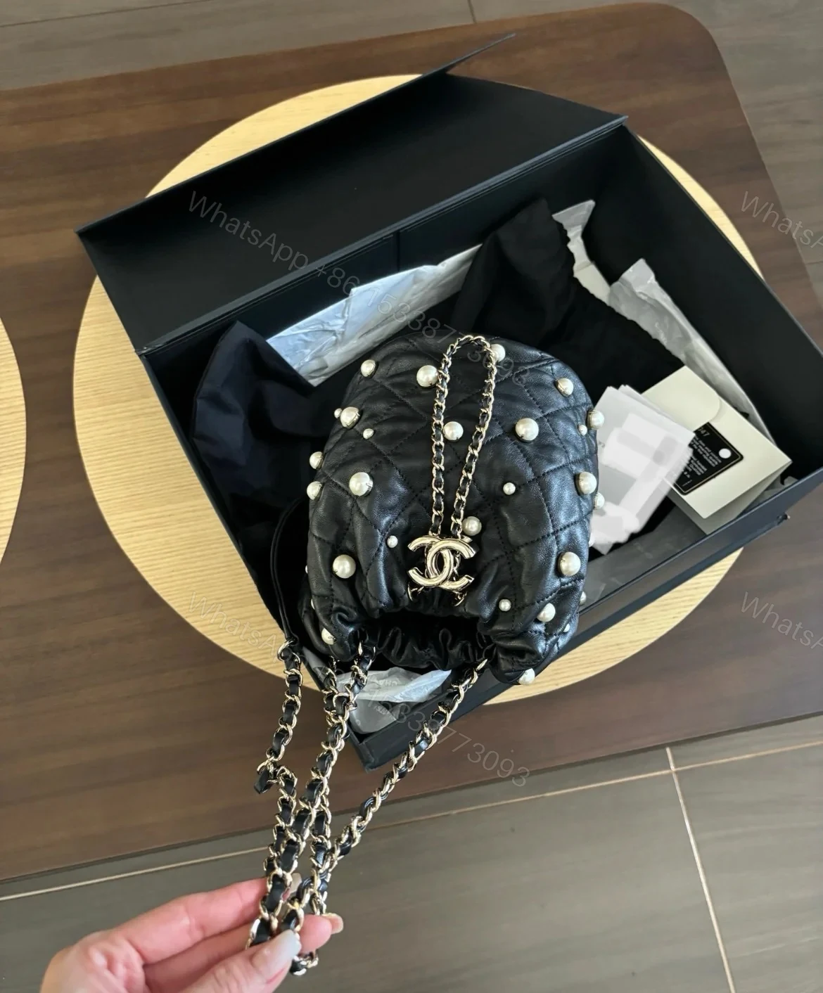 View 2 of Chanel Bucket Pearl Bag SS21