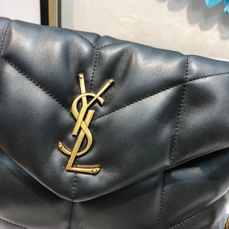 View 8 of Chic Calfskin Flap Bag with Gold Chain - Quilted, Classic