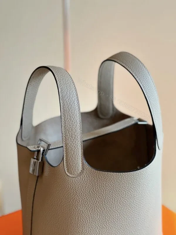 View 5 of HN 18 Gray togo leather Sliver Hardware