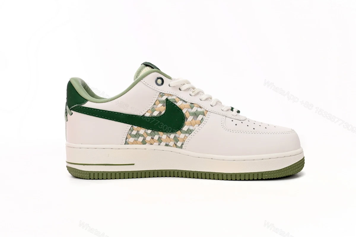 View 5 of Nike Air Force 1 Low '07 Premium NAI-KE Bamboo Weave Sail Gorge Green FN0369-100