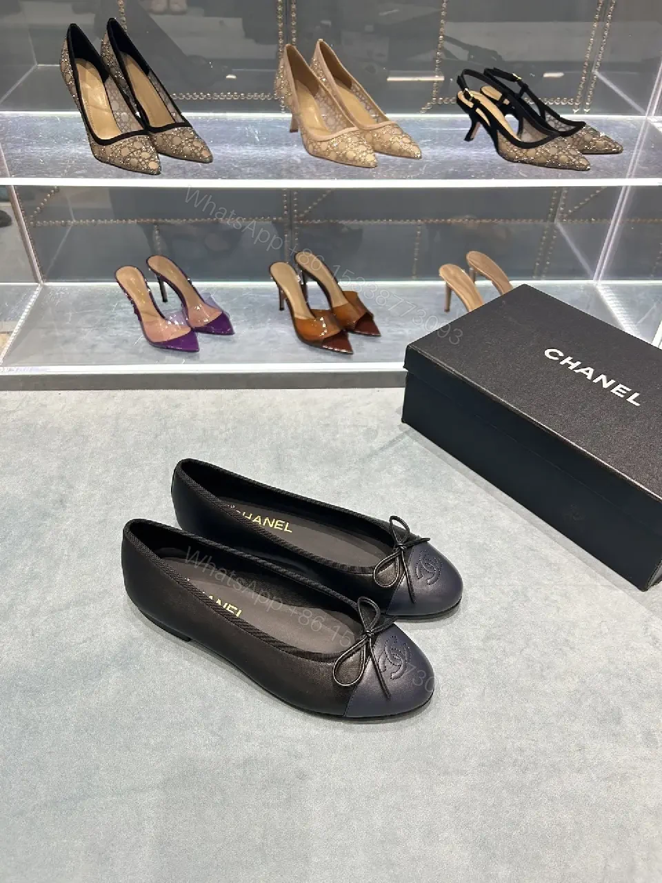 View 5 of Chic Leather Ballet Flats with Embossed Detail, All-Day Comfort