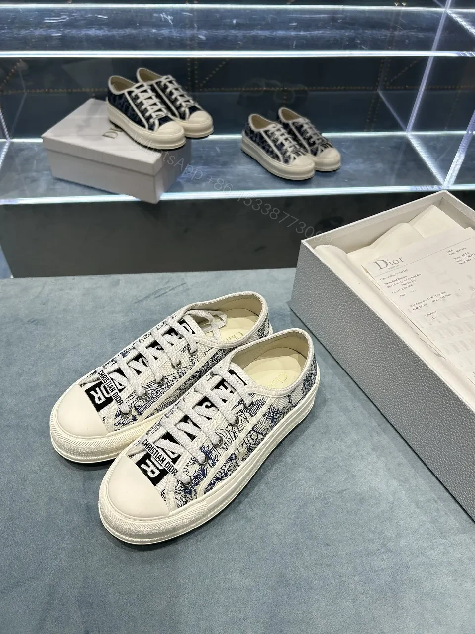 View 3 of Graphic-Print Low-Top Sneakers: Everyday Luxe Comfort