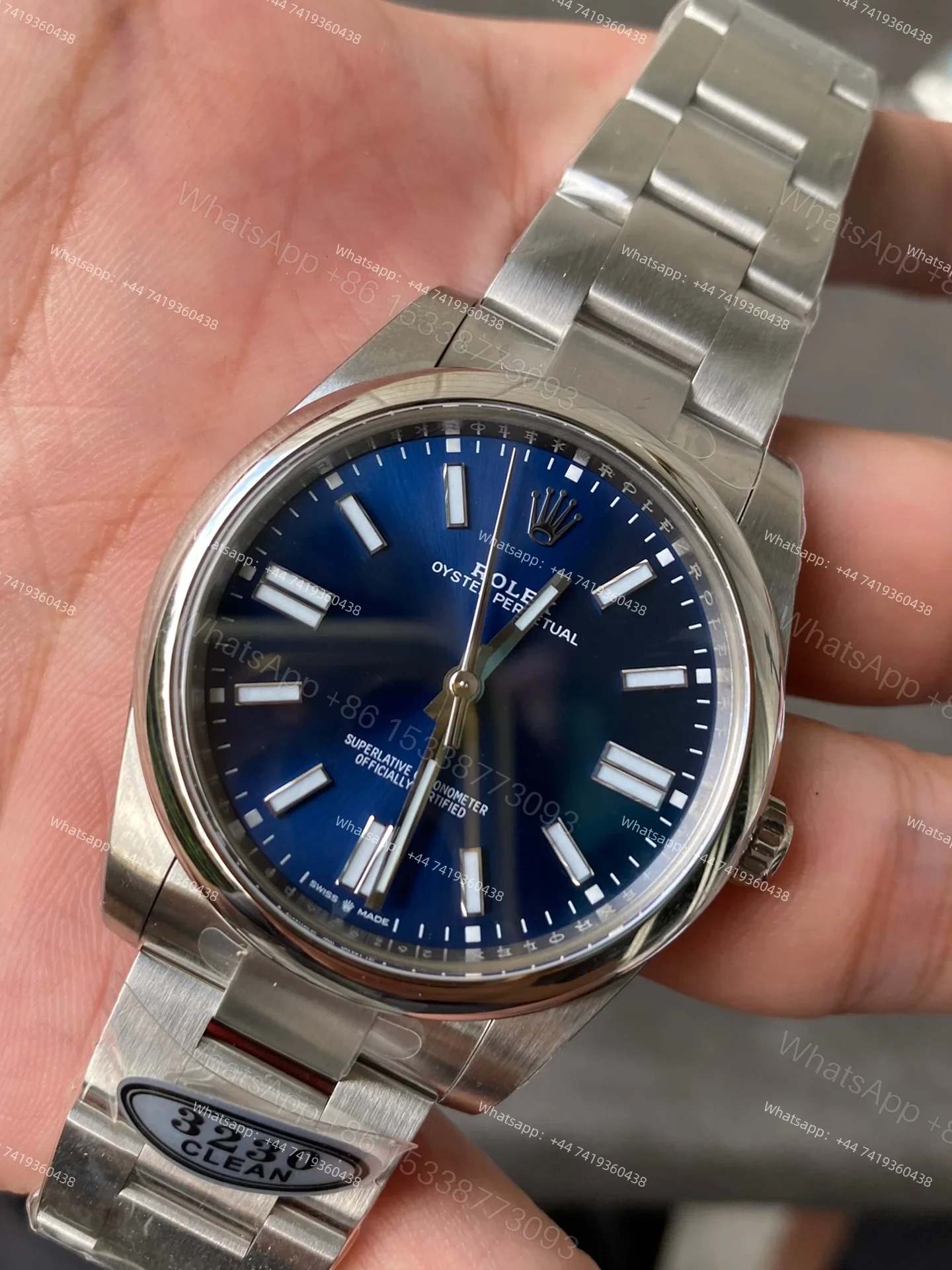 View 3 of Rolex Super Clone Oyster Perpetual M124300-0003 41mm Blue Dial 3230 Movement