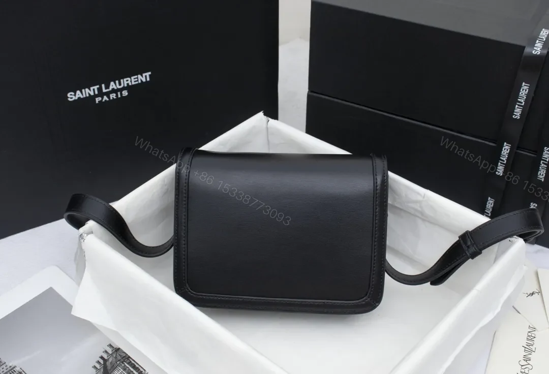 View 3 of Saint Laurent YSL Solferino Small Leather Satchel Shoulder Bag in Black