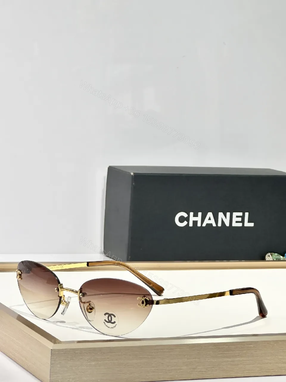 View 6 of Aviator Sunglasses: Luxe Gold-Bridge, Brew Lenses, Minimal Chanel-Inspired Iconic Style