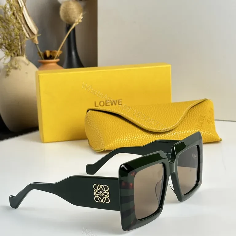 View 6 of Bold Geometry Sunglasses: Black Acetate, Loewe-Logo Edge