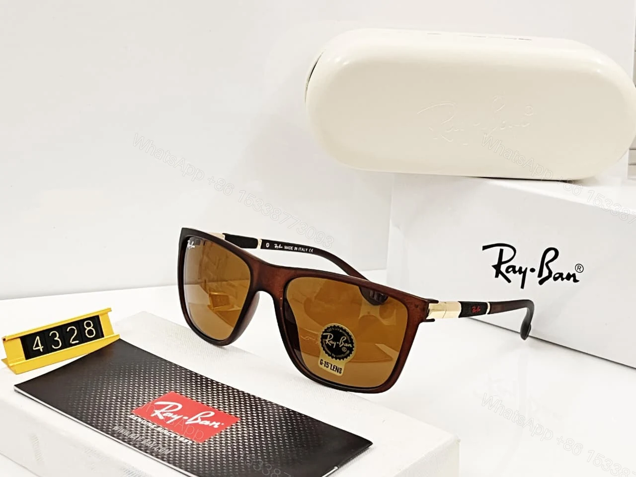 View 3 of Ray-Ban Explorer Wayfarer Matte Brown-G15