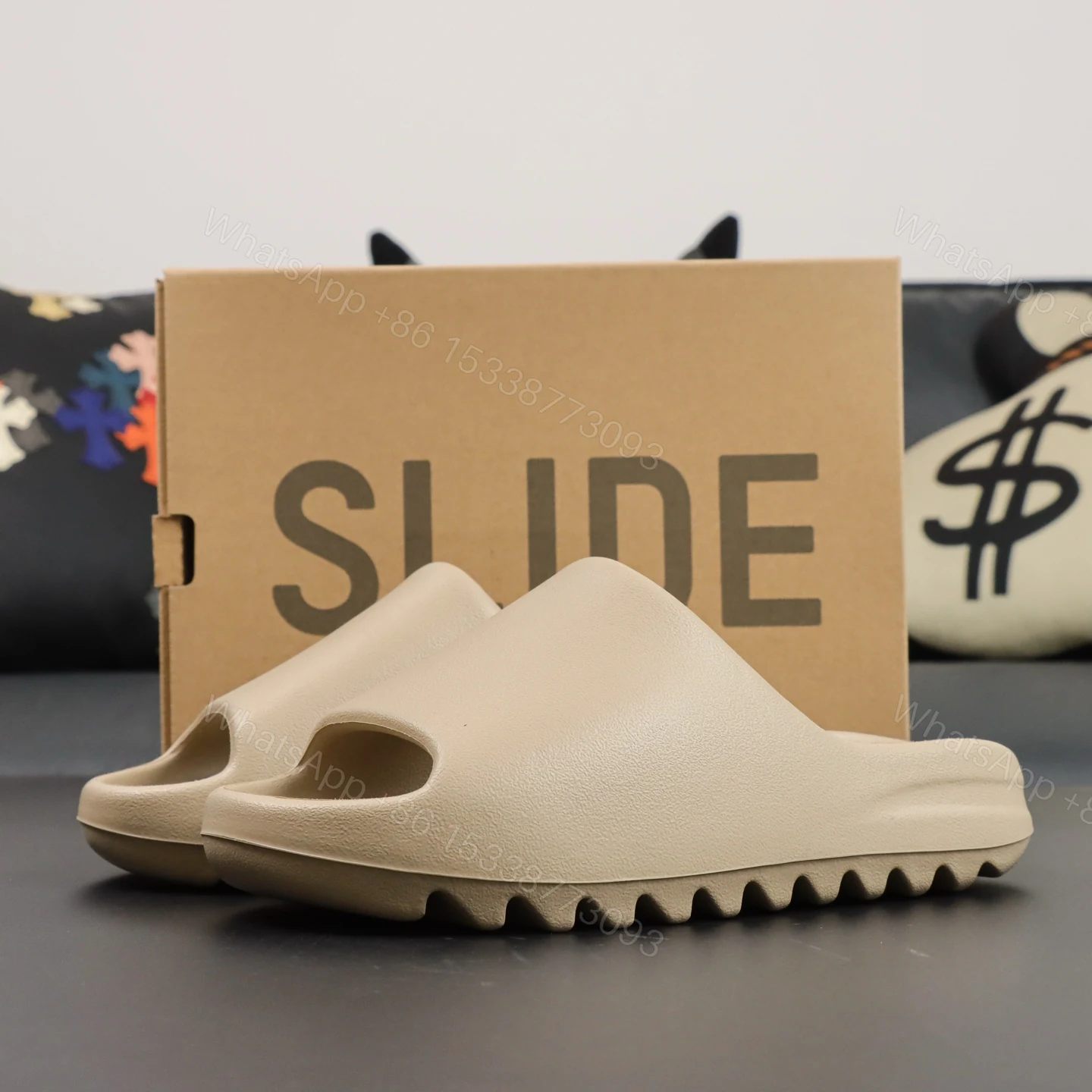 Yeezy Slide “Pure” Reps — view 1