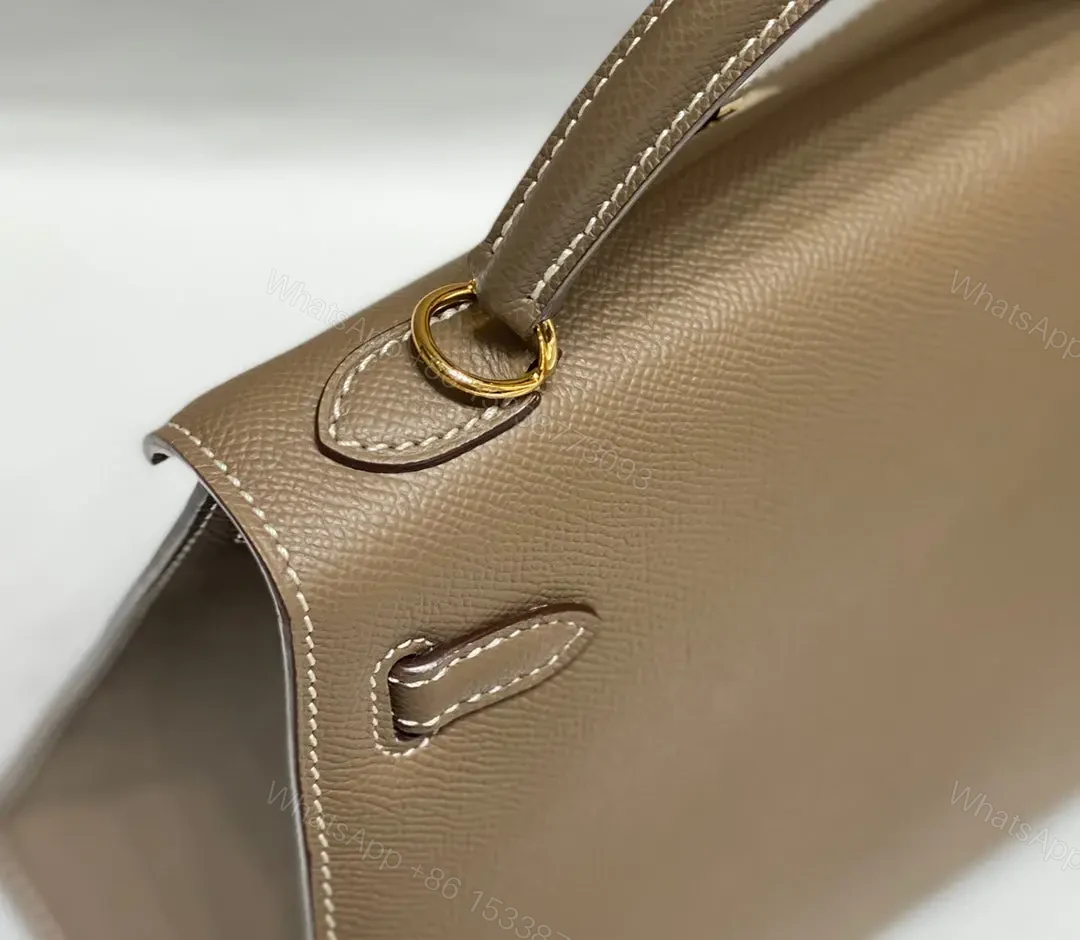 View 3 of HN 25 bag in Etoupe Epsom leather with gold hardware