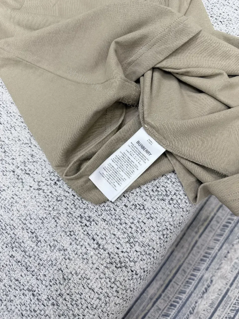 View 6 of Textured Cotton Tee: Subtle Embossed Logo, Everyday Luxury