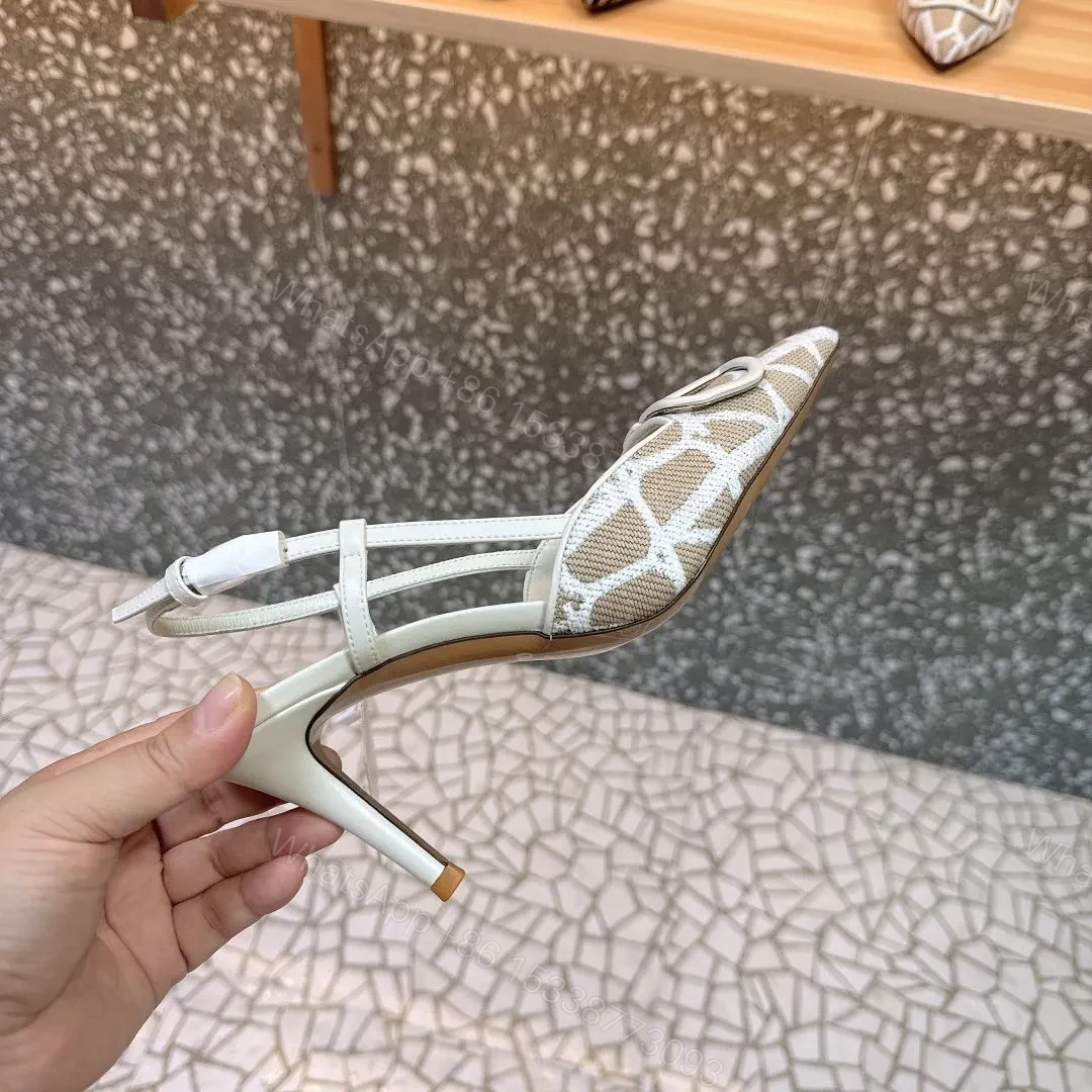 View 2 of Valentino Women White Mesh Slingback Pumps
