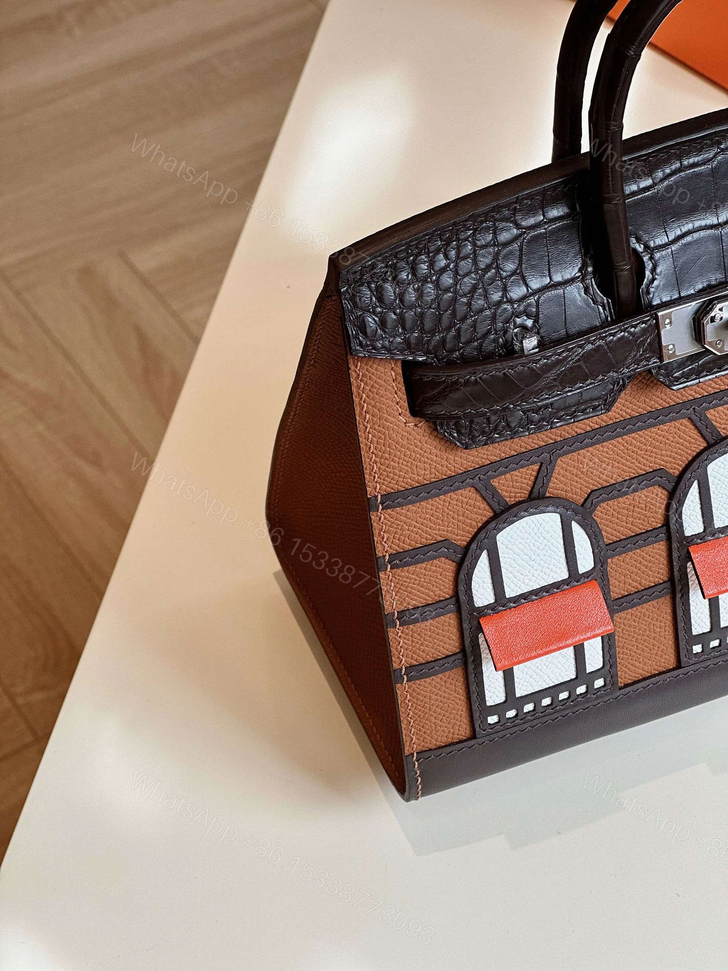 View 3 of Hermès Birkin 20 Sellier Faubourg House Brown Palladium Hardware