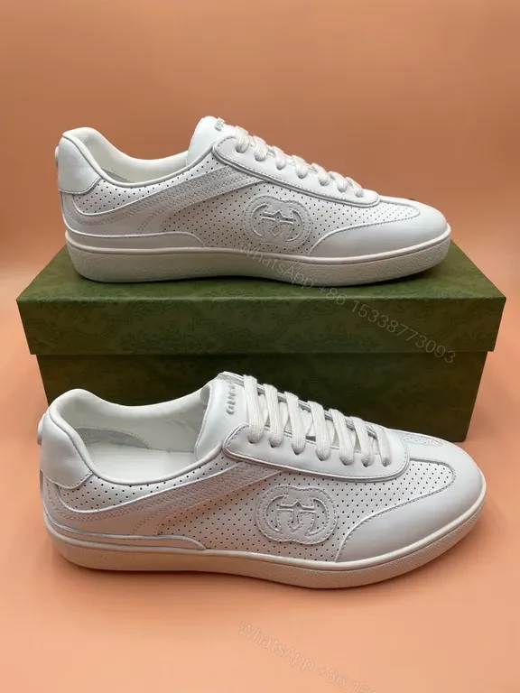 View 2 of Minimalist Leather Sneakers in Off-White â€“ Perforated Luxury Sneakers