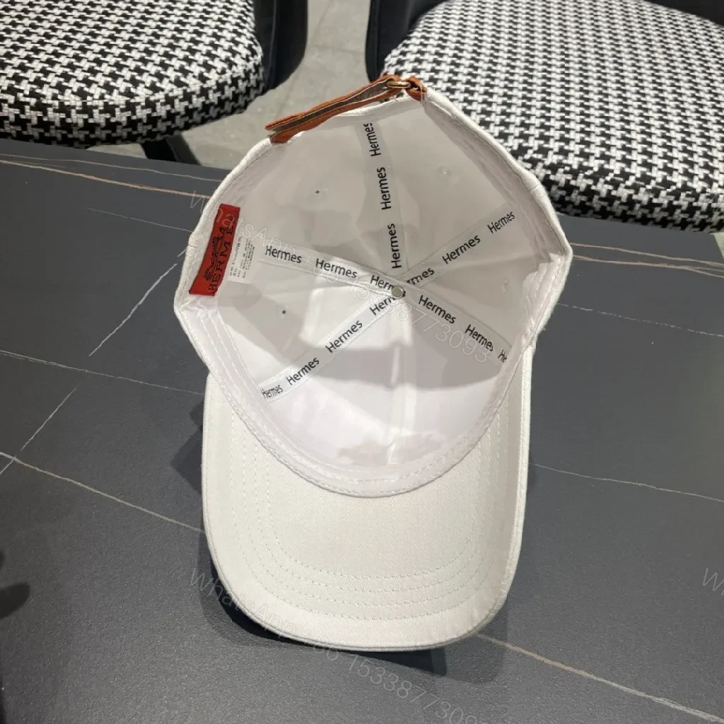 View 7 of White Cap with Red Crest – Structured Everyday Luxury Cap
